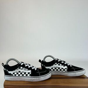 Big Kids Vans Black Checkerboard‎ Low Skatebording Shoes Sneakers Size 5 Y GUC